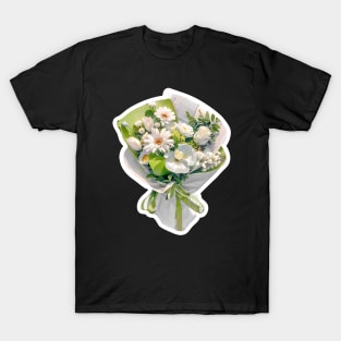 Green Flower，Beautiful Flowers T-Shirt